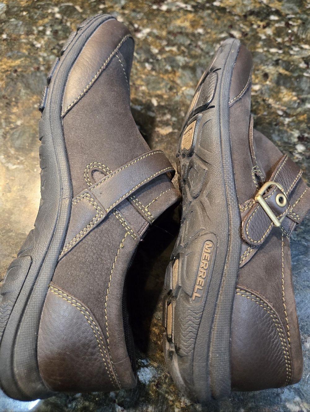 Merrell Women's Dassie Buckle Shoes in Brown Leather Size 8 - Picture 7 of 9